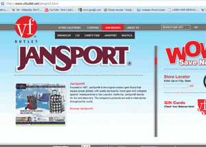 nautica Jansport Vanity Fair Wrangler outlet web