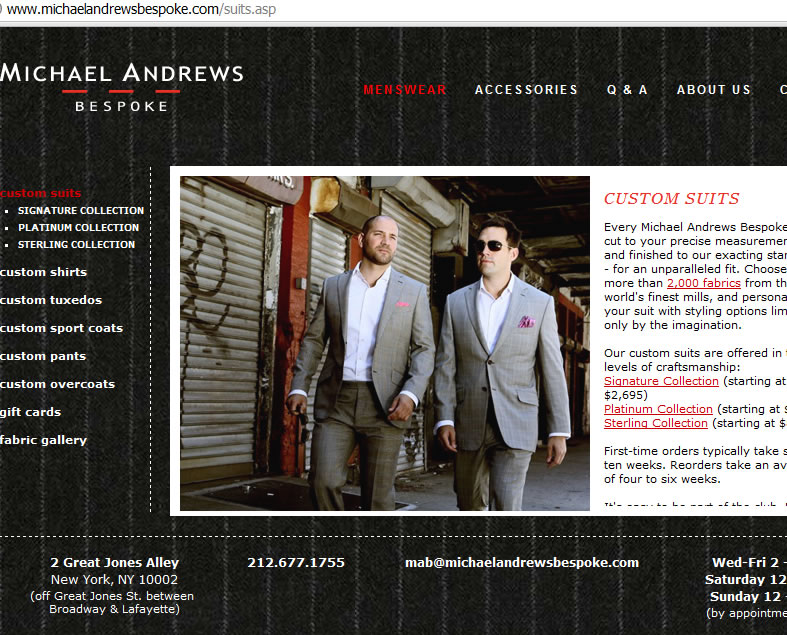 michael andrews bespoke.com  new york fashion 