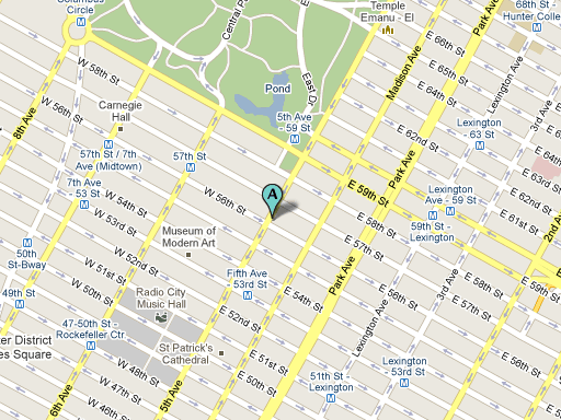 Tiffany and CO on Google Map Fifth Avenue and 57th Street