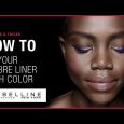 Up your eyeliner look with an ombre line using Maybelline’s NEW Master Precise Ink metallic liquid liner. First, sweep black liner from middle of lash line …